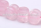 CRQ19 12*12mm dumbbell-shaped natural rose quartz bead Wholesale