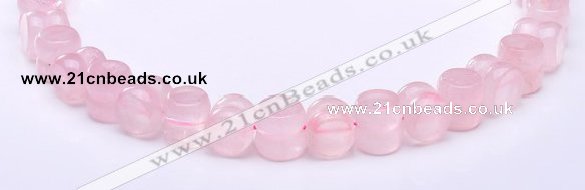 CRQ19 12*12mm dumbbell-shaped natural rose quartz bead Wholesale