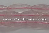 CRQ190 15.5 inches 8*20mm rice natural rose quartz beads