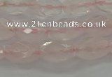 CRQ192 15.5 inches 8*12mm faceted rice natural rose quartz beads