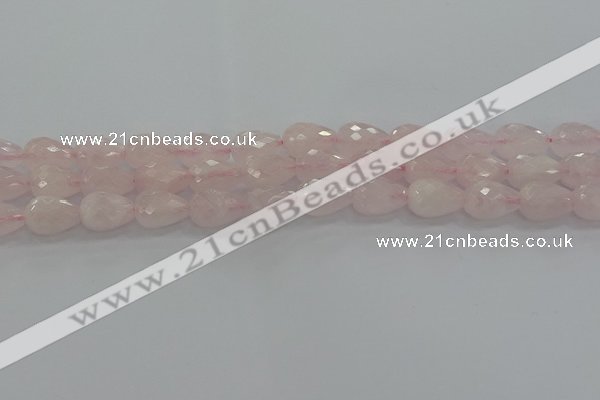 CRQ196 15.5 inches 10*14mm faceted teardrop natural rose quartz beads