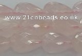 CRQ197 15.5 inches 12*16mm faceted teardrop natural rose quartz beads