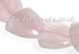 CRQ22 16 inches 25mm triangle rose quartz beads Wholesale