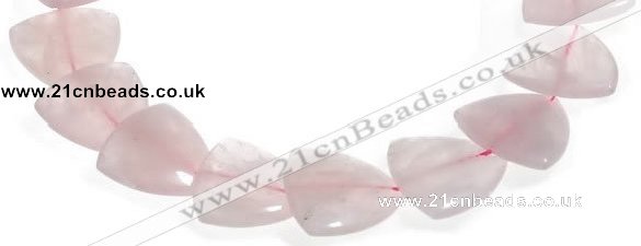 CRQ22 16 inches 25mm triangle rose quartz beads Wholesale