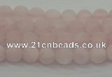 CRQ220 15.5 inches 4mm round matte rose quartz gemstone beads