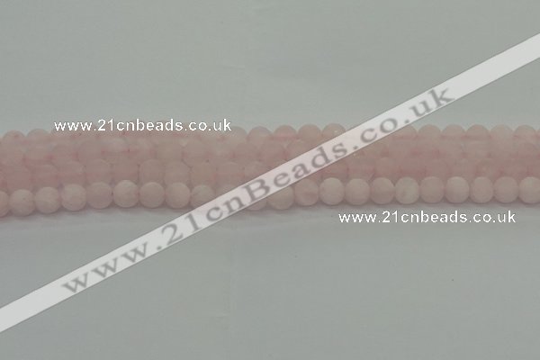 CRQ221 15.5 inches 6mm round matte rose quartz gemstone beads