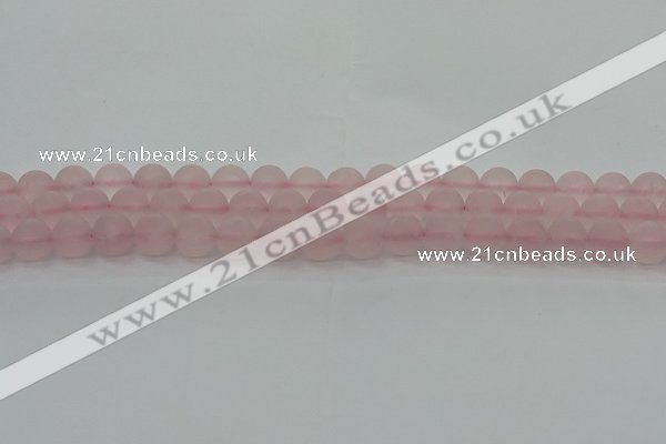 CRQ222 15.5 inches 8mm round matte rose quartz gemstone beads