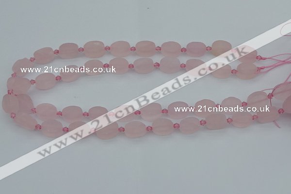 CRQ231 15.5 inches 10*14mm oval rose quartz beads wholesale