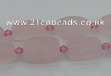 CRQ232 15.5 inches 9*16mm oval rose quartz beads wholesale