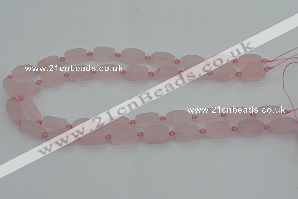 CRQ232 15.5 inches 9*16mm oval rose quartz beads wholesale