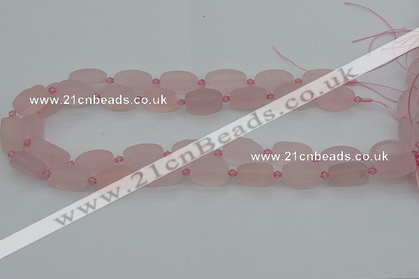 CRQ233 15.5 inches 11*18mm oval rose quartz beads wholesale