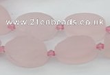 CRQ234 15.5 inches 13*20mm oval rose quartz beads wholesale