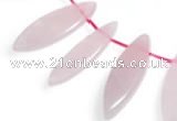 CRQ24 multi sizes flat rice shape rose quartz beads wholesale