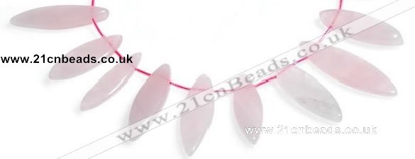 CRQ24 multi sizes flat rice shape rose quartz beads wholesale