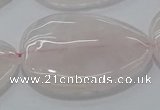 CRQ243 15.5 inches 30*40mm flat teardrop rose quartz beads