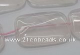 CRQ246 15.5 inches 18*25mm rectangle rose quartz beads wholesale