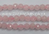 CRQ261 15.5 inches 6mm faceted round rose quartz beads