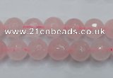 CRQ264 15.5 inches 10mm faceted round rose quartz beads