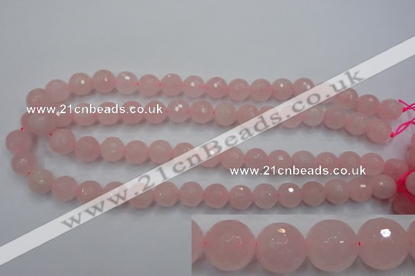 CRQ266 15.5 inches 12mm faceted round rose quartz beads