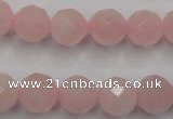 CRQ267 15.5 inches 12mm faceted round rose quartz beads