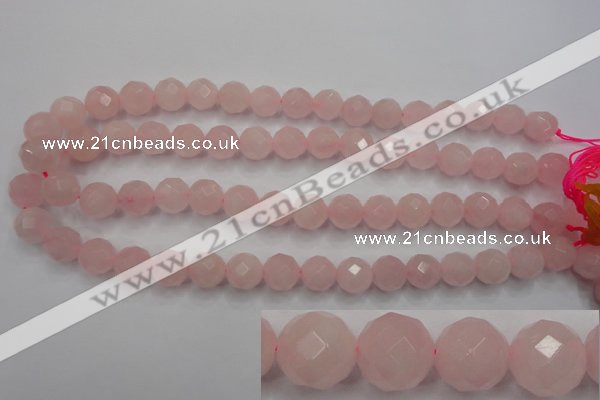 CRQ267 15.5 inches 12mm faceted round rose quartz beads