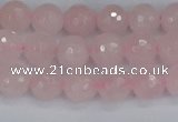 CRQ281 15.5 inches 6mm faceted round rose quartz beads wholesale