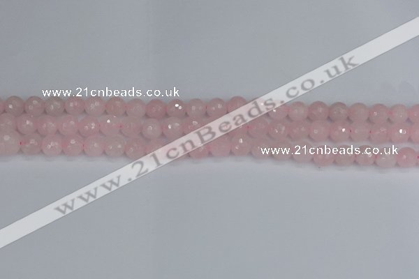 CRQ281 15.5 inches 6mm faceted round rose quartz beads wholesale