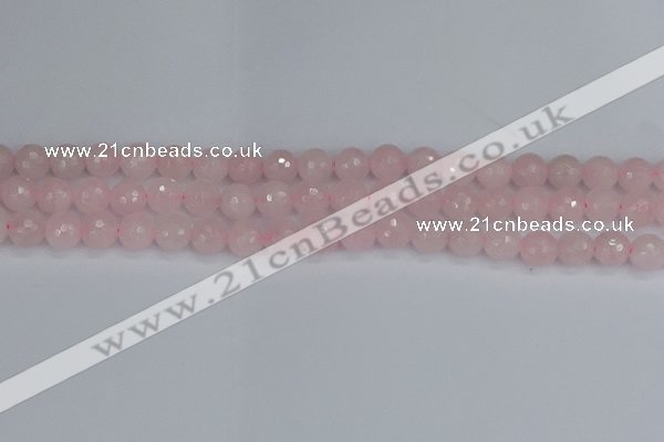 CRQ282 15.5 inches 8mm faceted round rose quartz beads wholesale