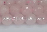 CRQ283 15.5 inches 10mm faceted round rose quartz beads wholesale