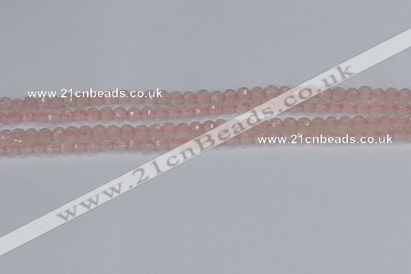 CRQ288 15.5 inches 4mm faceted round rose quartz gemstone beads