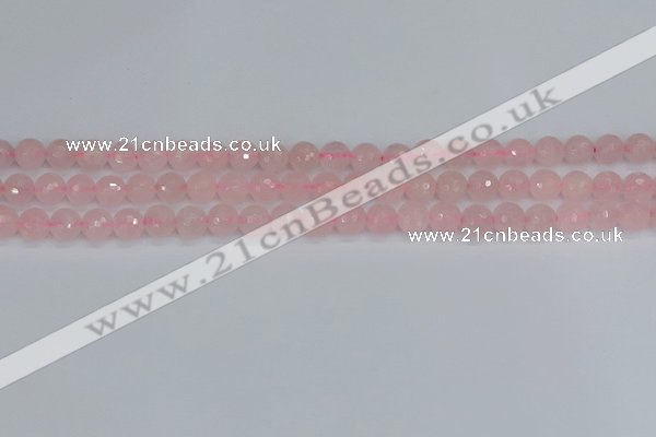 CRQ289 15.5 inches 6mm faceted round rose quartz gemstone beads