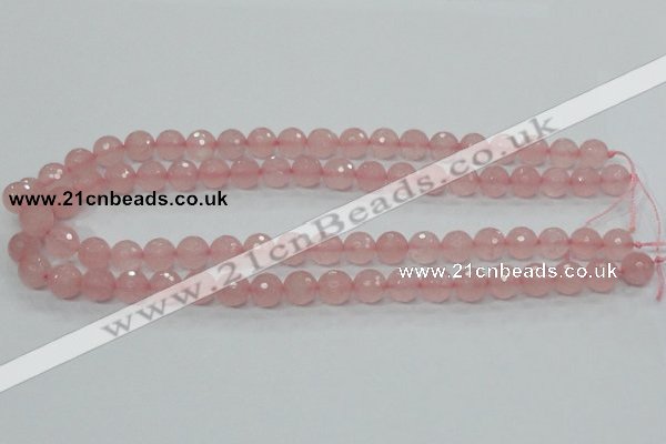 CRQ30 15.5 inches 10mm faceted round natural rose quartz beads