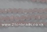 CRQ300 15 inches 6mm faceted nuggets rose quartz beads