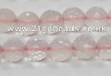 CRQ32 15.5 inches faceted round 12mm natural rose quartz beads