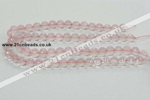 CRQ32 15.5 inches faceted round 12mm natural rose quartz beads