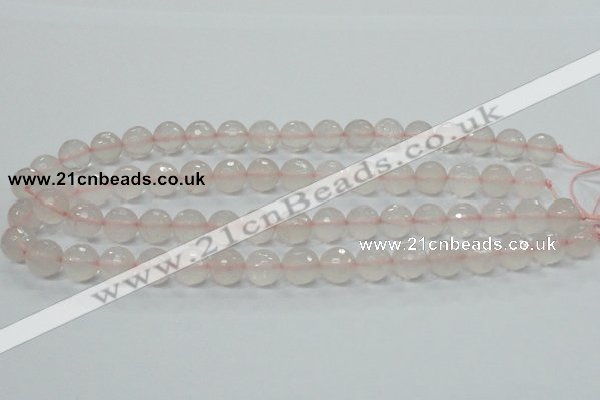 CRQ35 15.5 inches 12mm faceted round natural rose quartz beads