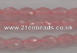 CRQ350 15.5 inches 6*9mm faceted rice rose quartz beads