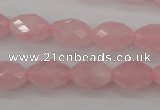 CRQ352 15.5 inches 10*14mm faceted rice rose quartz beads