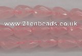 CRQ355 15.5 inches 6*9mm faceted teardrop rose quartz beads