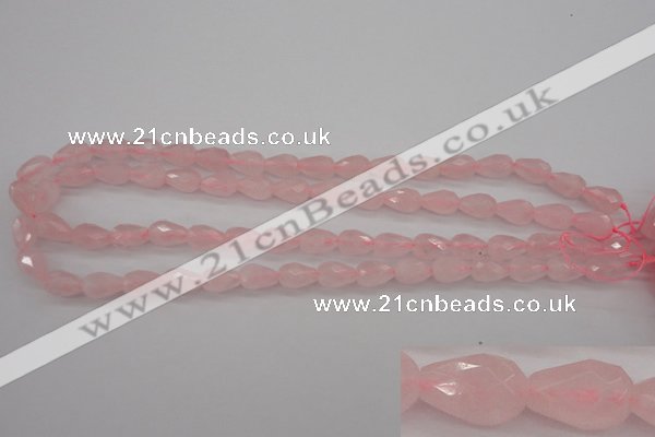 CRQ356 15.5 inches 8*12mm faceted teardrop rose quartz beads