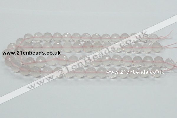 CRQ36 15.5 inches 14mm faceted round natural rose quartz beads