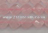 CRQ368 15.5 inches 8*8mm faceted diamond rose quartz beads