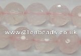 CRQ37 15.5 inches 16mm faceted round natural rose quartz beads