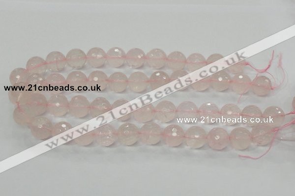 CRQ37 15.5 inches 16mm faceted round natural rose quartz beads