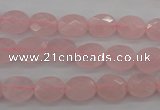 CRQ372 15.5 inches 8*10mm faceted oval rose quartz beads wholesale