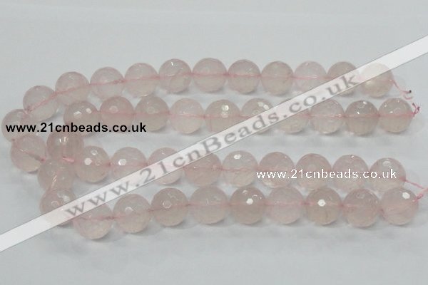 CRQ38 15.5 inches 18mm faceted round natural rose quartz beads