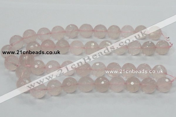 CRQ38 15.5 inches 18mm faceted round natural rose quartz beads