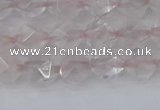 CRQ401 15.5 inches 6mm faceted nuggets rose quartz beads