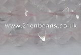 CRQ402 15.5 inches 8mm faceted nuggets rose quartz beads