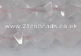 CRQ404 15.5 inches 12mm faceted nuggets rose quartz beads